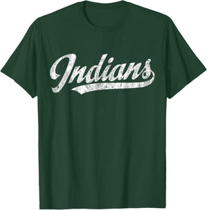 Indians T Shirt Vintage Sports Name Design T-Shirt - T-Shirt | Forest