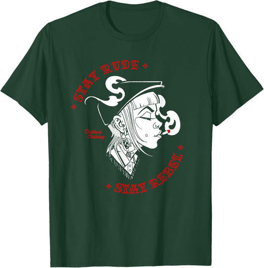 Stay Rude Stay Rebel Skinhead Girl Skinbyrd Ska Punk T-Shirt - T-Shirt | Forest
