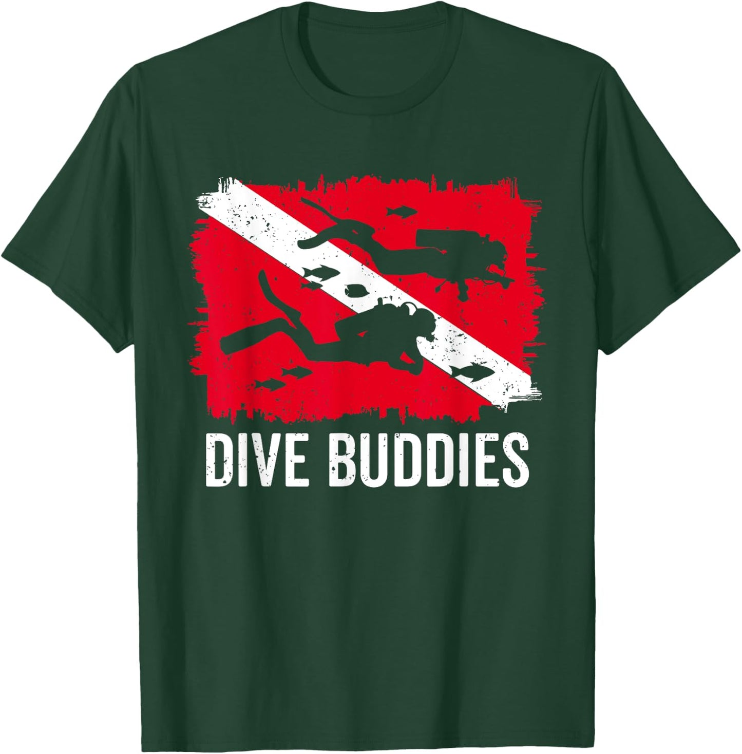 Scuba Diving Flag Shirts Men Women Dive Buddy Vintage Diving T-Shirt - T-Shirt | Forest