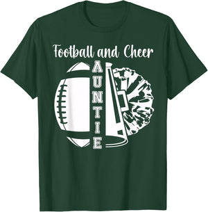Football And Cheer Aunt Of Cheerleader & Football Player T-Shirt - T-Shirt | Forest
