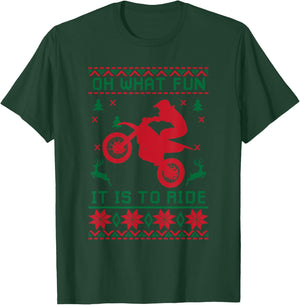 Oh What Fun It Is To Ride Dirt Bike Christmas Motocross T-Shirt - T-Shirt | Forest