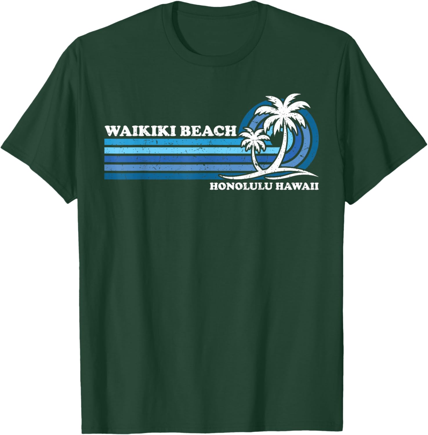 Retro Vintage Family Vacation Honolulu Hawaii Waikiki Beach T-Shirt - T-Shirt | Forest