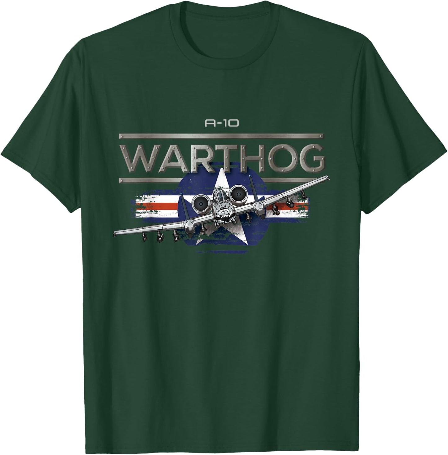 USA Military Warbird Military Airplane warthog T-Shirt - T-Shirt | Forest
