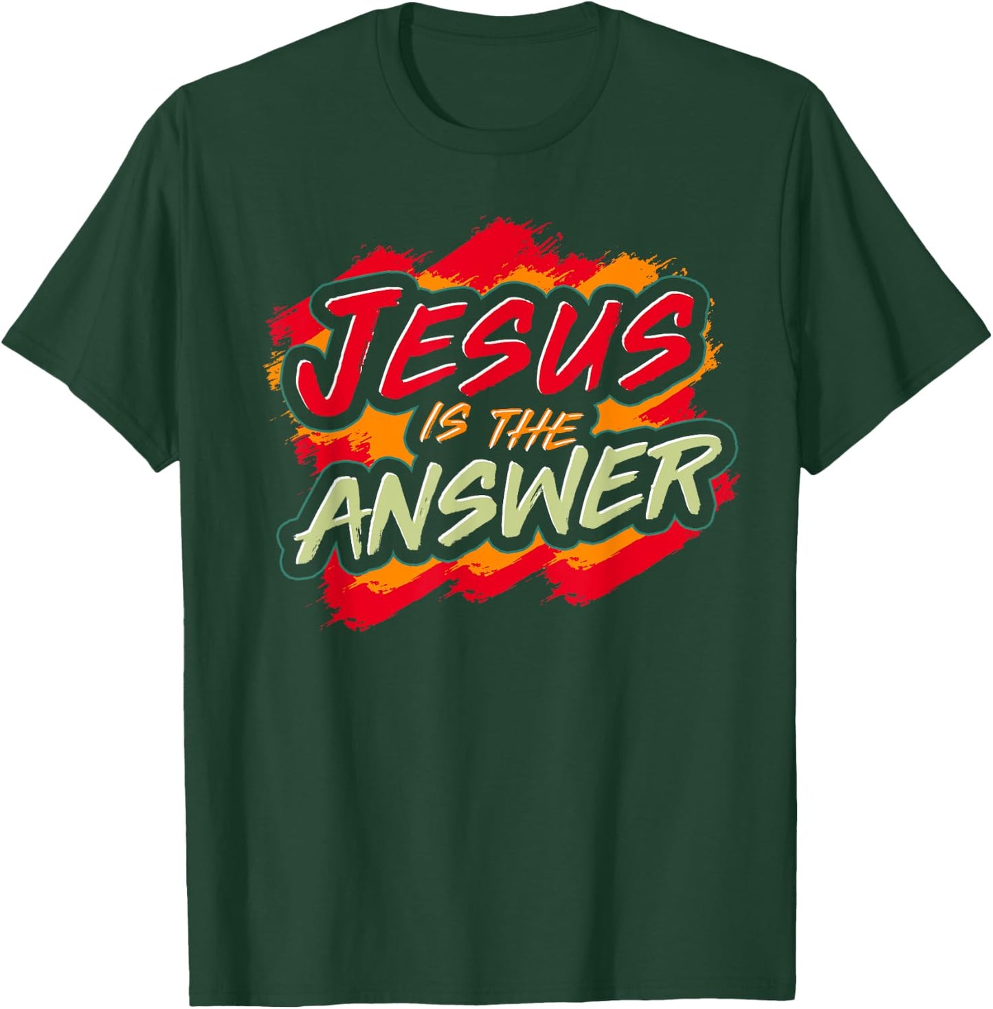 Christianity Religion Devotee Jesus Is The Answer Jesus T-Shirt - T-Shirt | Forest