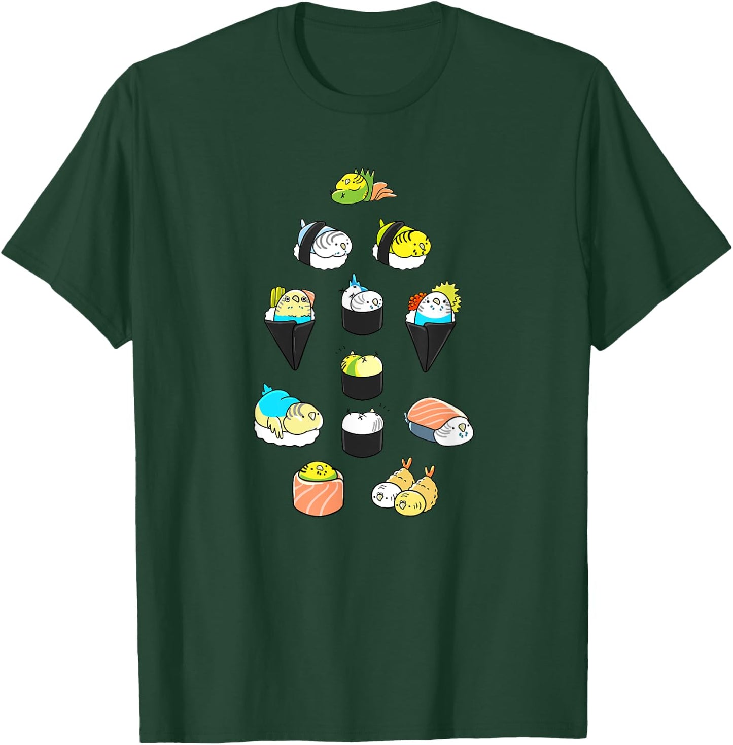 Sushi Budgerigars Cute Budgie Parakeet Pet Bird Lover Gift T-Shirt - T-Shirt | Forest