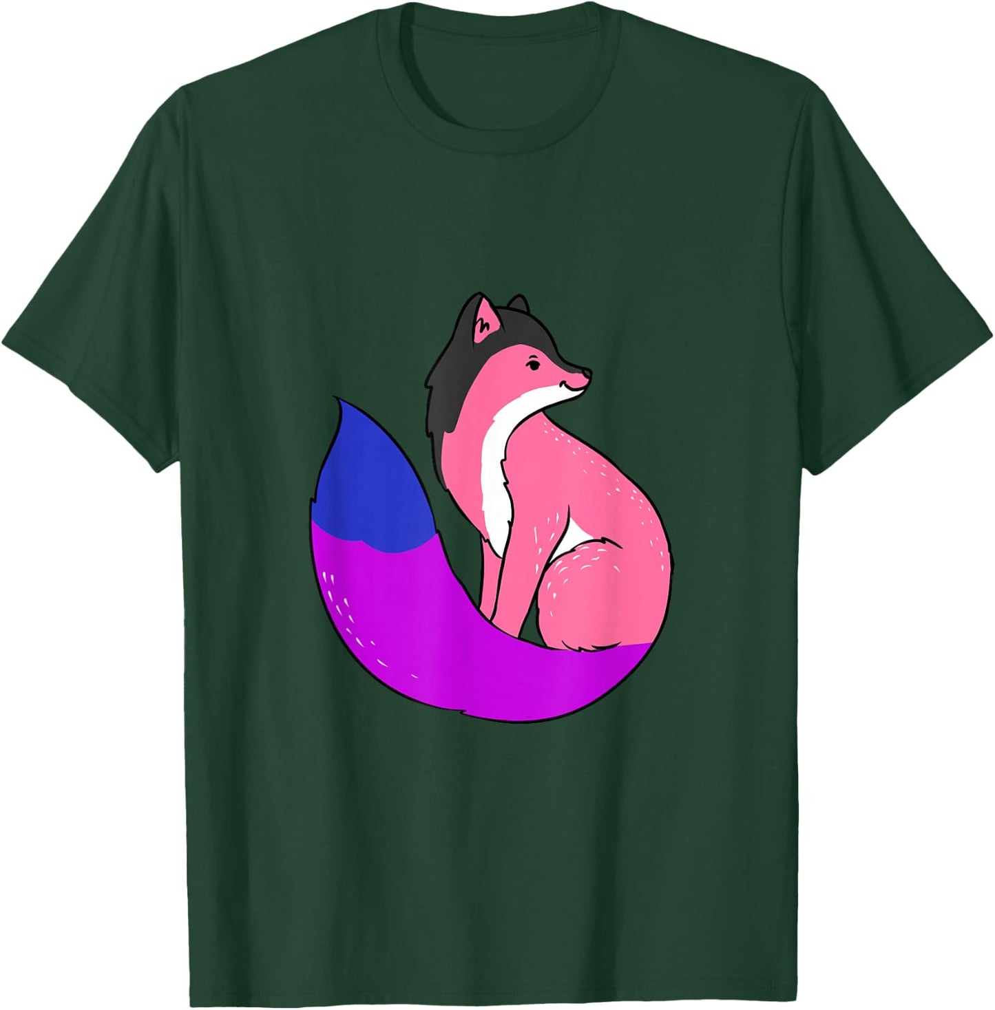 Genderfluid Pride Fox Genderfluid T-Shirt - T-Shirt | Forest