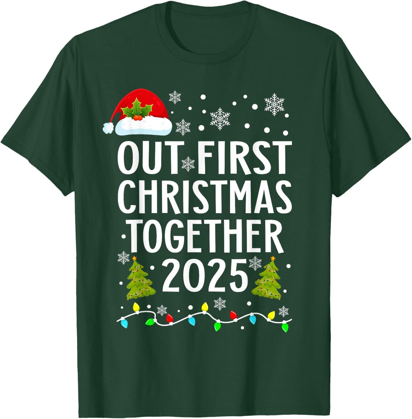 Our First Christmas Together 2025 Matching Christmas Pajamas T-Shirt - T-Shirt | Forest
