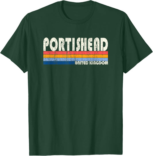 Retro Vintage 70s 80s Style Portishead, United Kingdom T-Shirt - T-Shirt | Forest