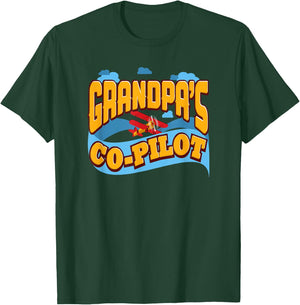 Grandpa's Co-Pilot Children's Aircrew T-Shirt - T-Shirt | Forest