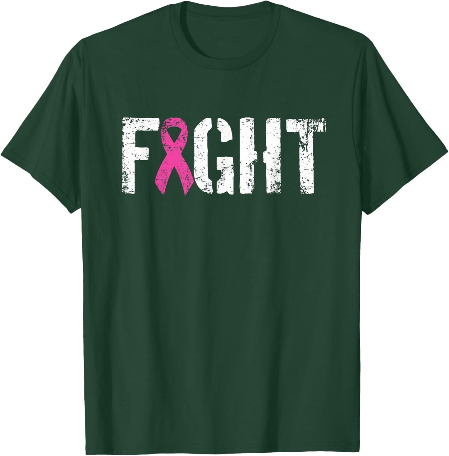 Fight Breast Cancer - Pink Military Style Awareness Ribbon T-Shirt - T-Shirt | Forest