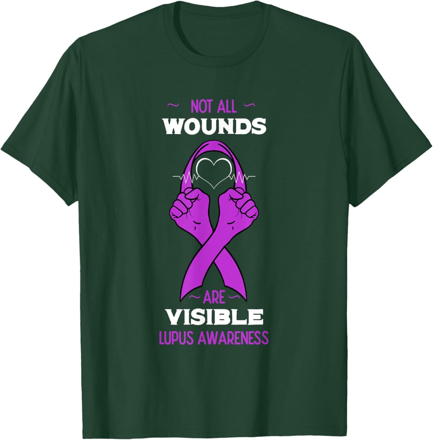 Lupus Awareness Purple Ribbon SLE Butterfly Cure Gift T-Shirt - T-Shirt | Forest