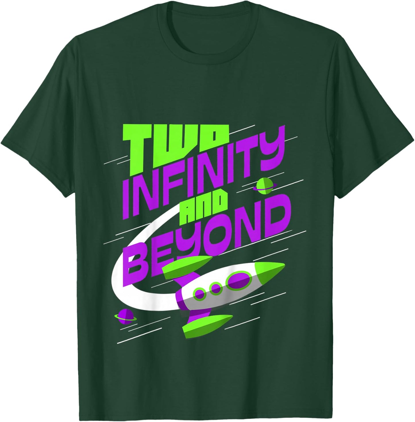 Two 2 Year Old 2nd Birthday Space Theme Boys Girls T-Shirt - T-Shirt | Forest