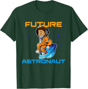 Kids Black Boy African American Pride Future Astronaut T-Shirt - T-Shirt | Forest