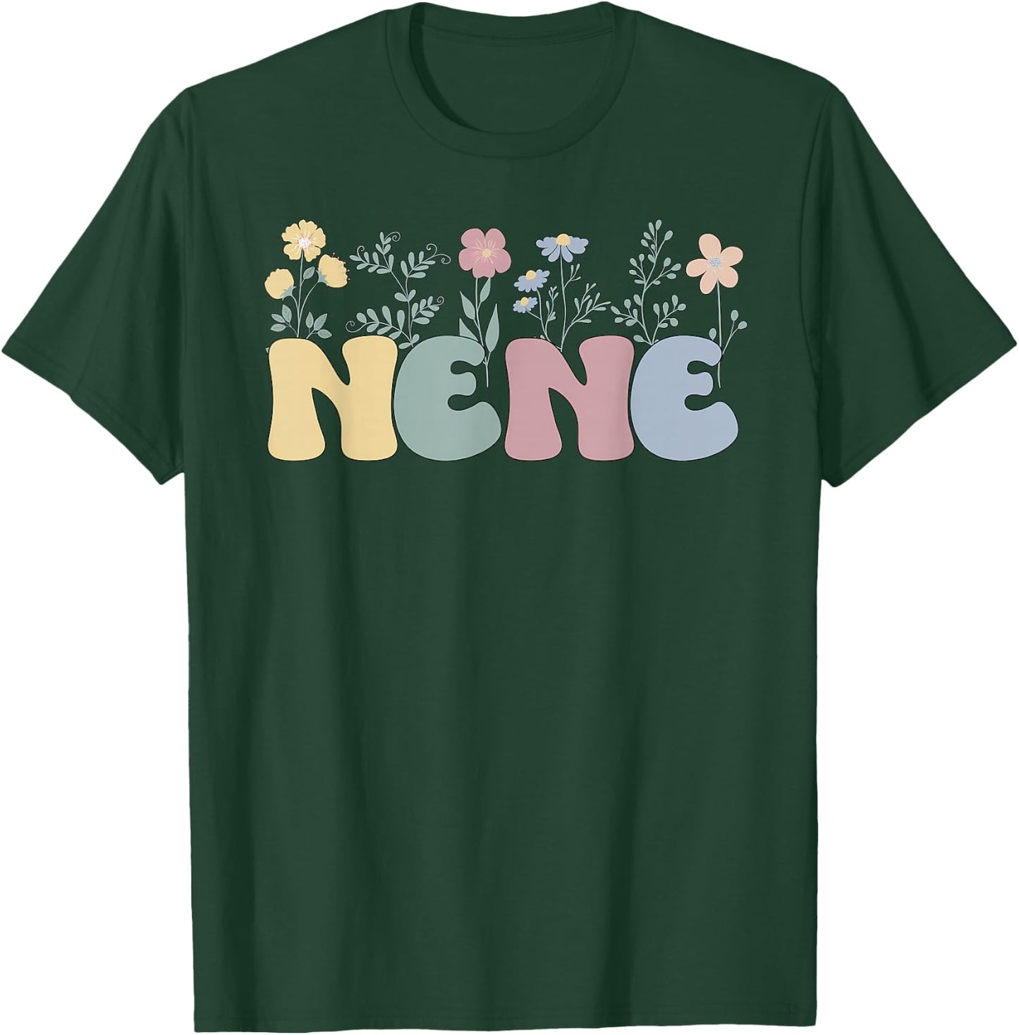 Groovy Nene Grandmother Flowers Nene Grandma T-Shirt - T-Shirt | Forest