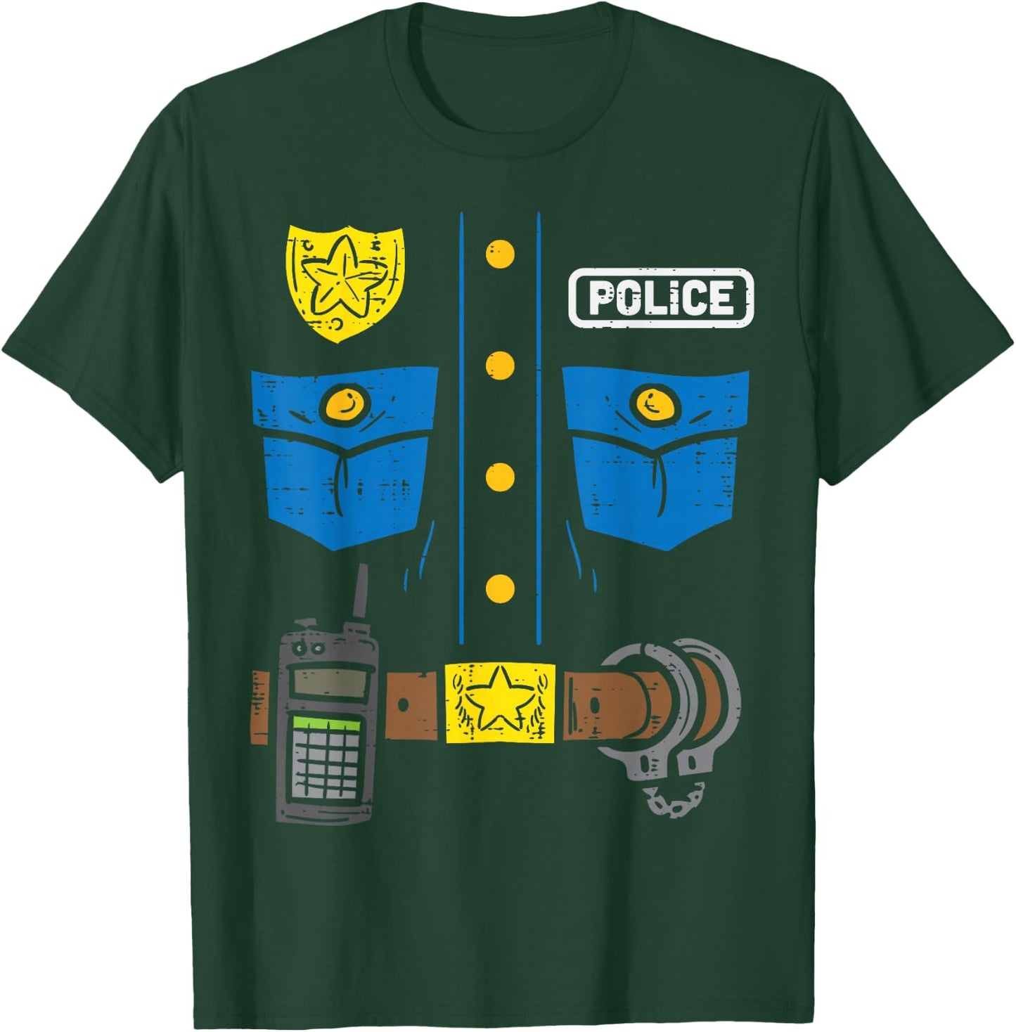 Police Costume Funny Cop Law Enforcement Men Boys Kids T-Shirt - T-Shirt | Forest