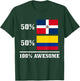 50% Dominican Republic 50% Colombia Colombian Flag Pride T-Shirt - T-Shirt | Forest