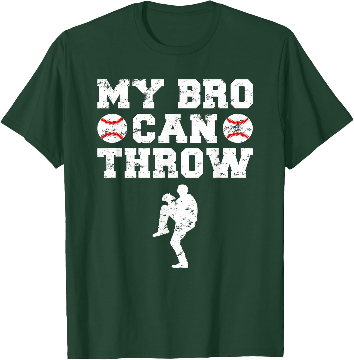 Baseball Pitcher Funny Sister Brother T-Shirt - T-Shirt | Forest