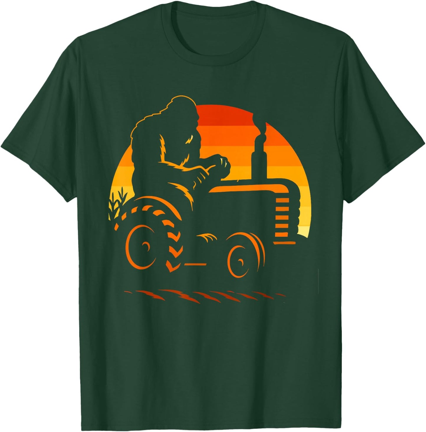 Funny Bigfoot Farmer Tractor Farming Farm Men Boys T-Shirt - T-Shirt | Forest