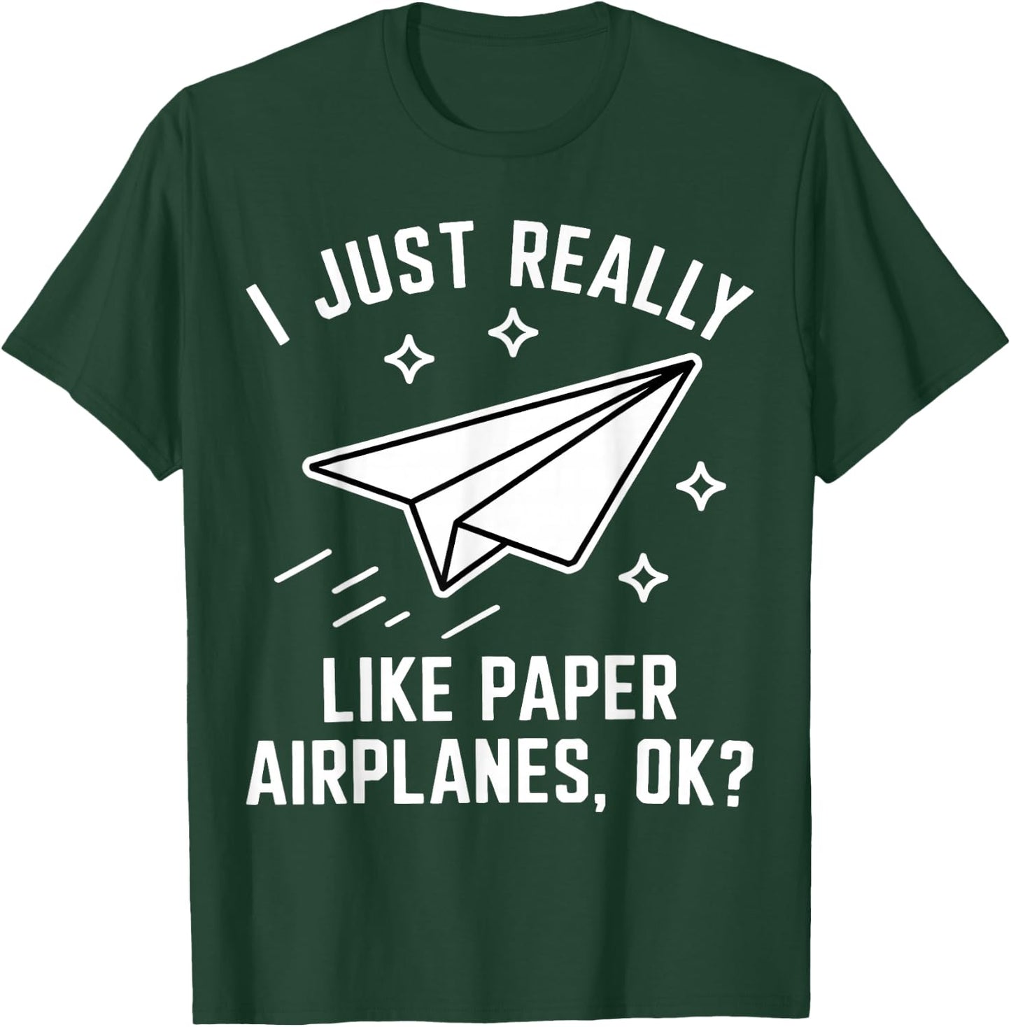 Funny Paper Airplane T-Shirt - T-Shirt | Forest