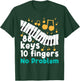 88 Keys 10 Fingers No Problem Piano Player Pianist Musician T-Shirt - T-Shirt | Forest