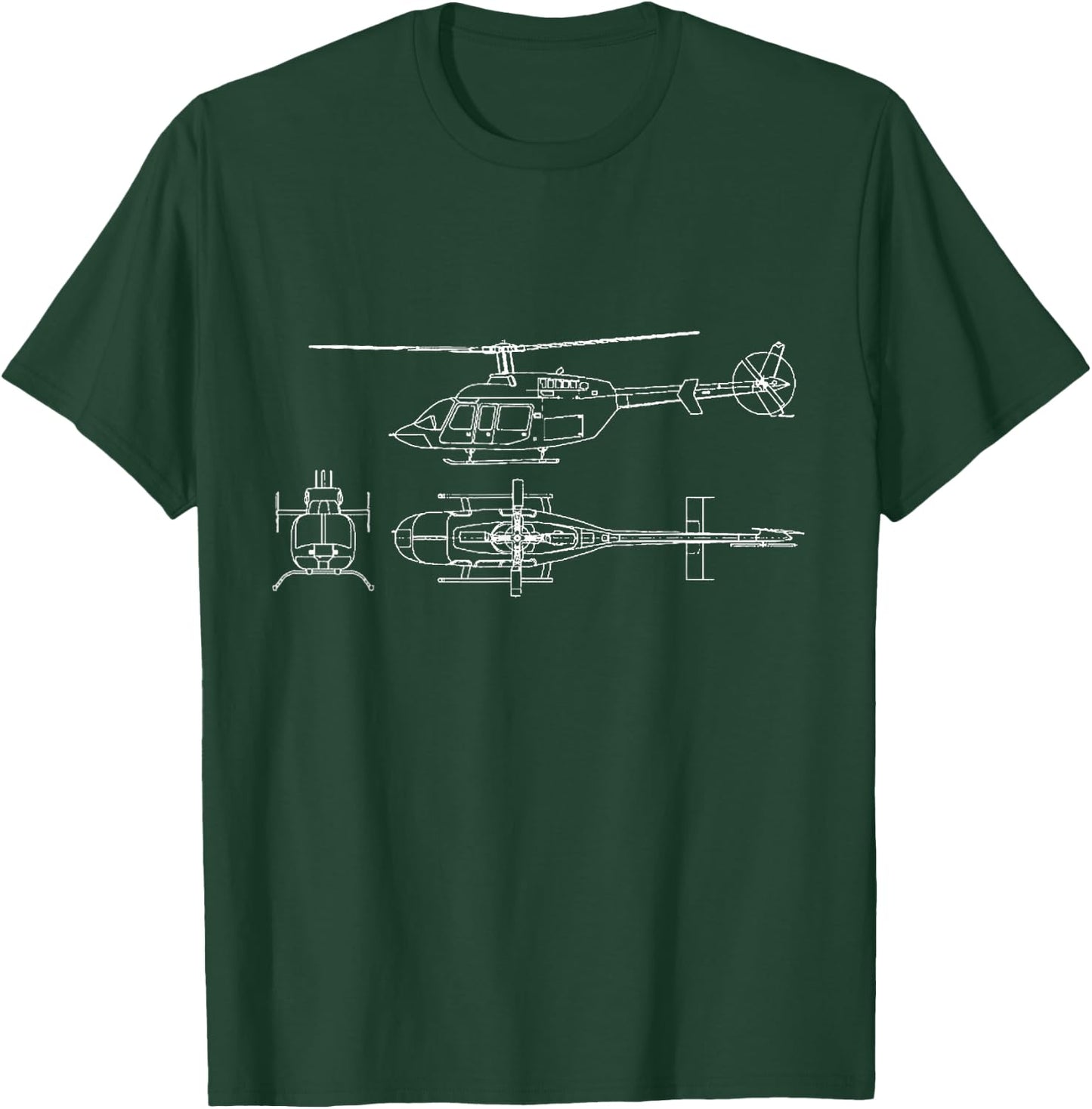 Bell 407 helicopter pilot or crew Gift for aviation T-Shirt - T-Shirt | Forest