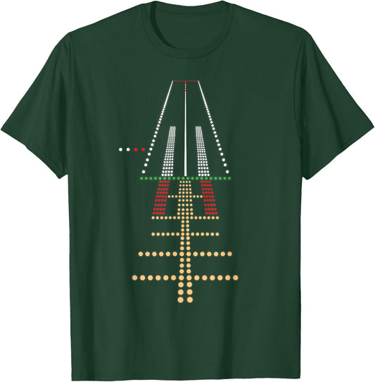Airport Pilot Approach Lights, Final Approach at Night T-Shirt - T-Shirt | Forest