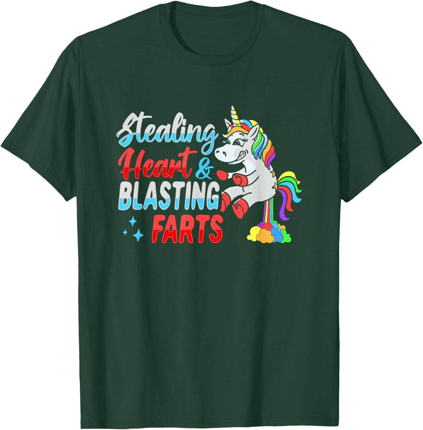 Stealing hearts and blasting farts Unicorn T-Shirt - T-Shirt | Forest