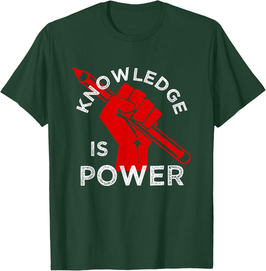 Resist | Education Resistance | Knowledge is Power T-Shirt - T-Shirt | Forest