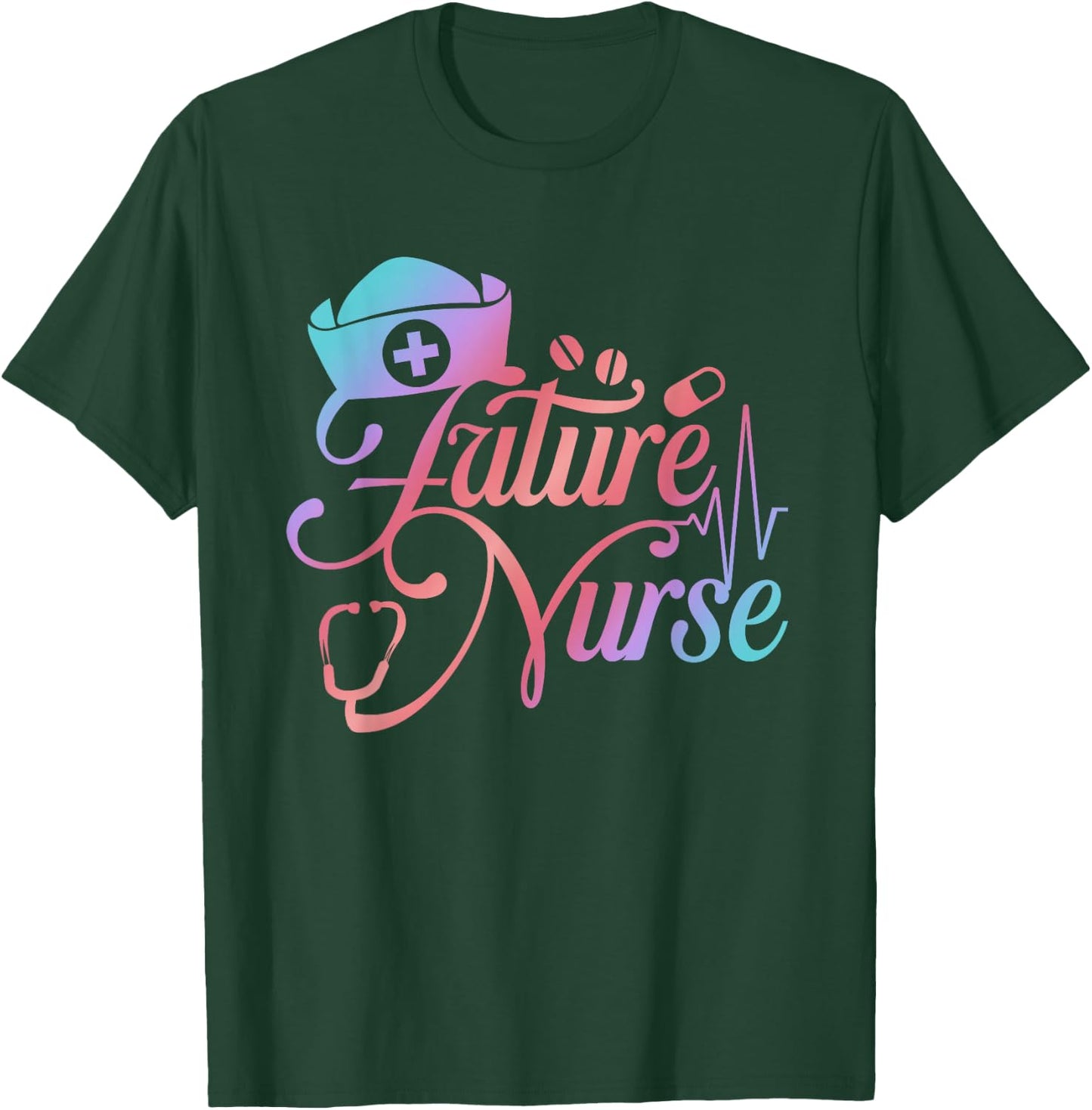 Future Nurse CNA Nursing Hospital Medicine Health Medical T-Shirt - T-Shirt | Forest