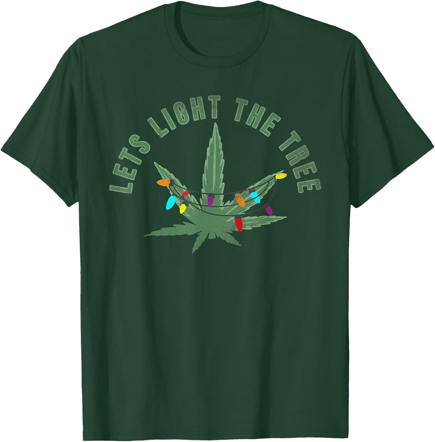 Light the tree | Vintage Christmas weed smoker T-Shirt - T-Shirt | Forest