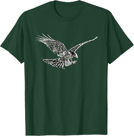 Hawk Motif Bird of Prey Falcon T-Shirt - T-Shirt | Forest