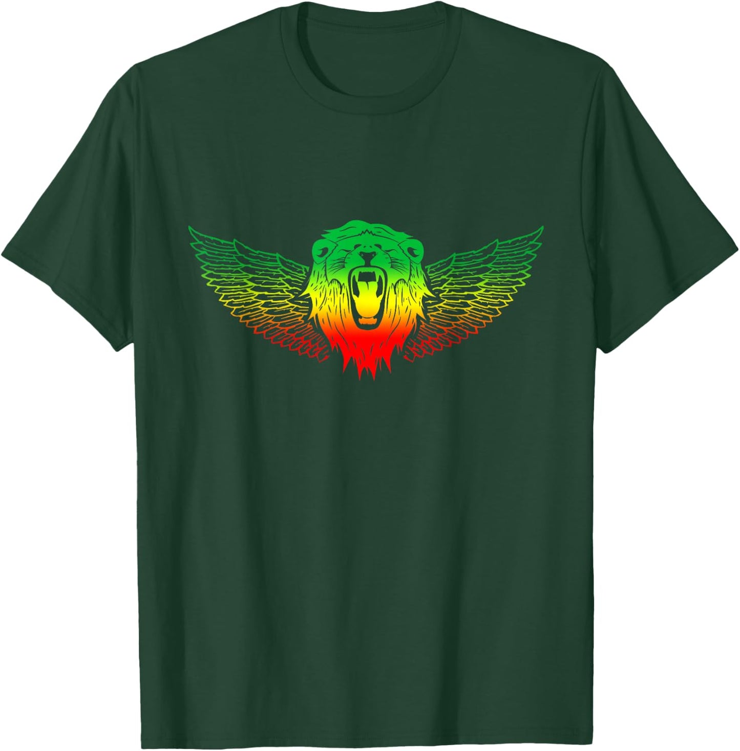 Rasta Reggae Chest Ethiopian Lion Rastafari Roots Hippie T-Shirt - T-Shirt | Forest