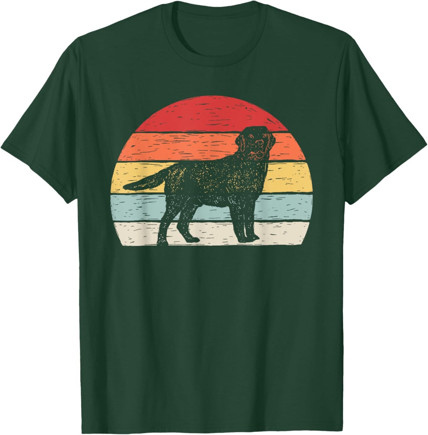 Vintage Retro Labrador Retriever Dog Women Girls Kids T-Shirt - T-Shirt | Forest