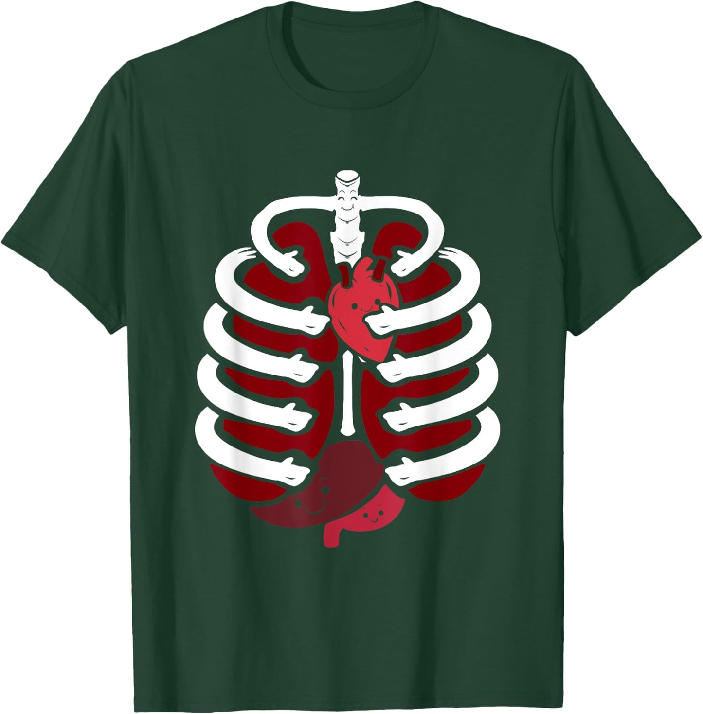 Human Anatomy Costume Rib Cage Halloween T-Shirt - T-Shirt | Forest
