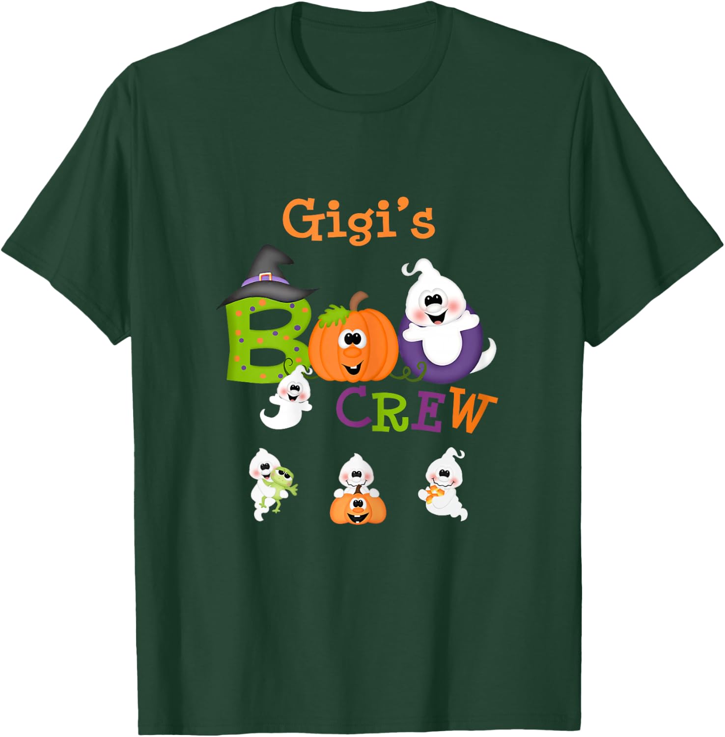 Funny Halloween Gigi Boo Crew Little Pumpkin T-Shirt - T-Shirt | Forest
