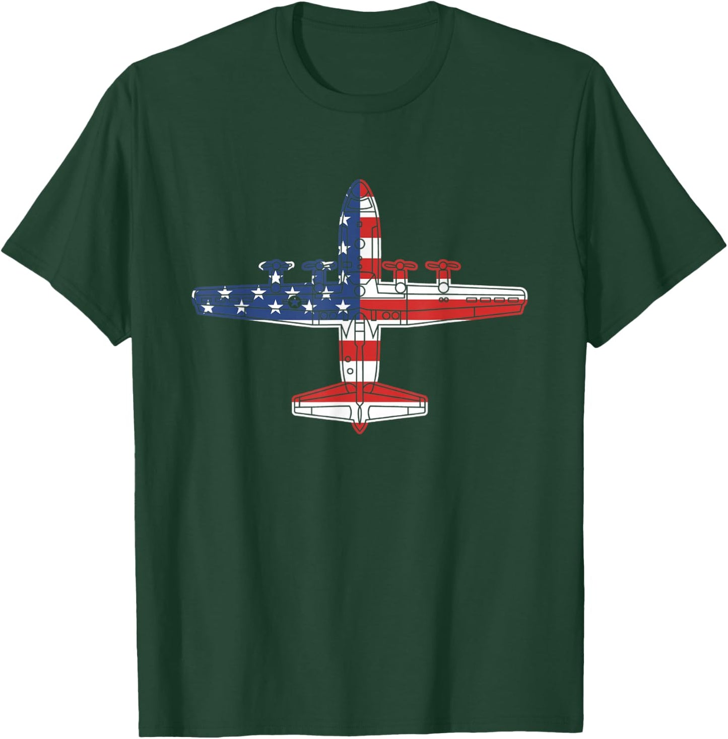 C-130 Hercules Gunship Military Aircraft American Flag C130 Men T-Shirt - T-Shirt | Forest