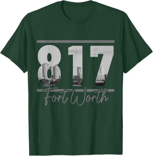 Fort Worth 817 Area Code Skyline Texas Pride Vintage