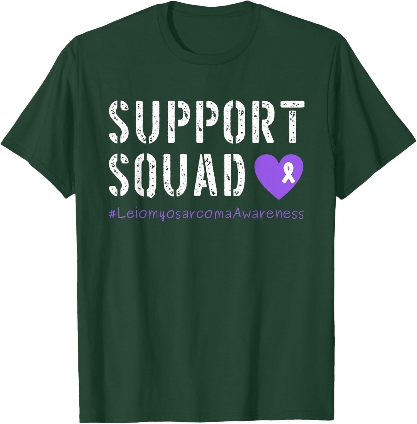 Purple Ribbon Men Women Kids Leiomyosarcoma Cancer Awareness T-Shirt - T-Shirt | Forest