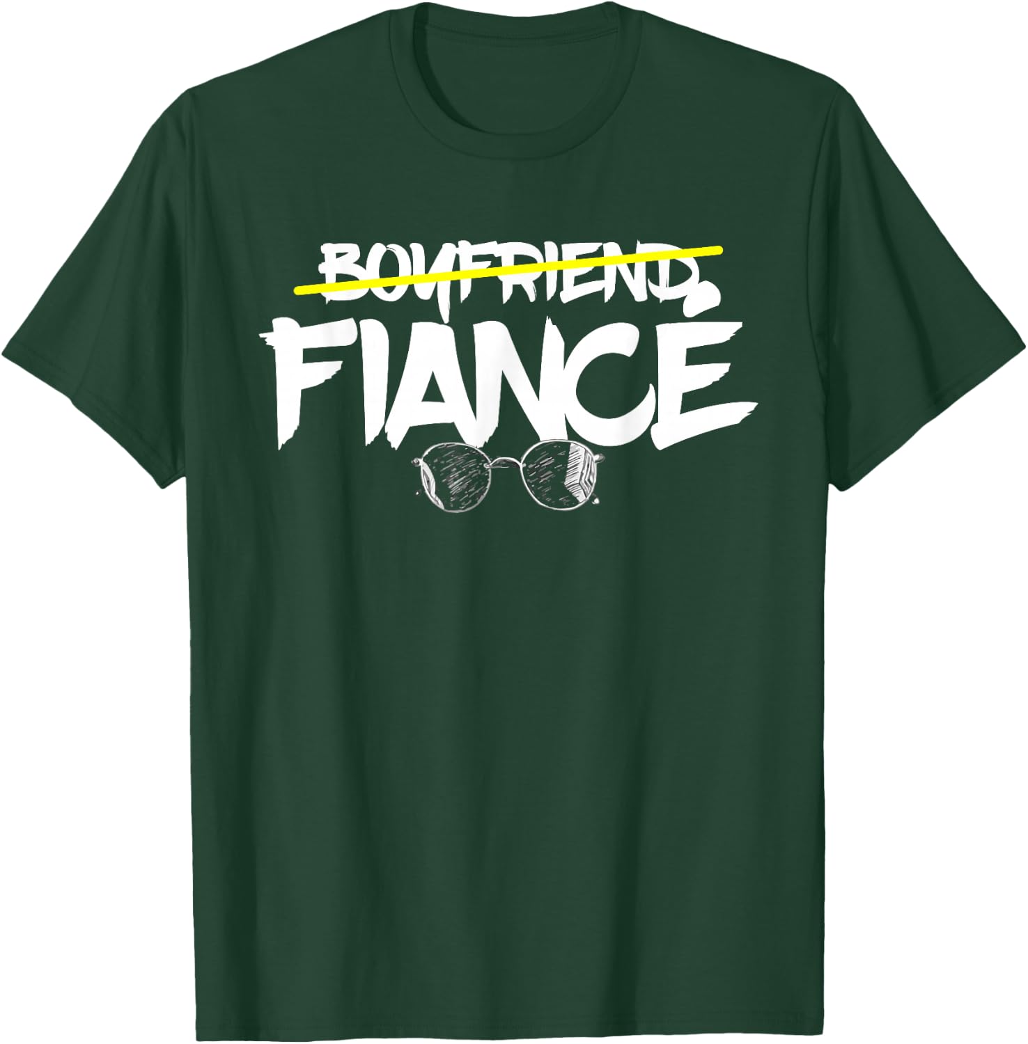 Boyfriend Fiance Newly Engaged Couples Married Engagement T-Shirt - T-Shirt | Forest