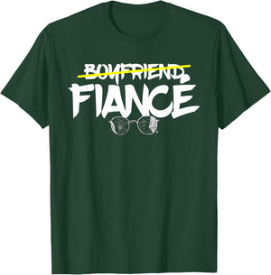 Boyfriend Fiance Newly Engaged Couples Married Engagement T-Shirt - T-Shirt | Forest
