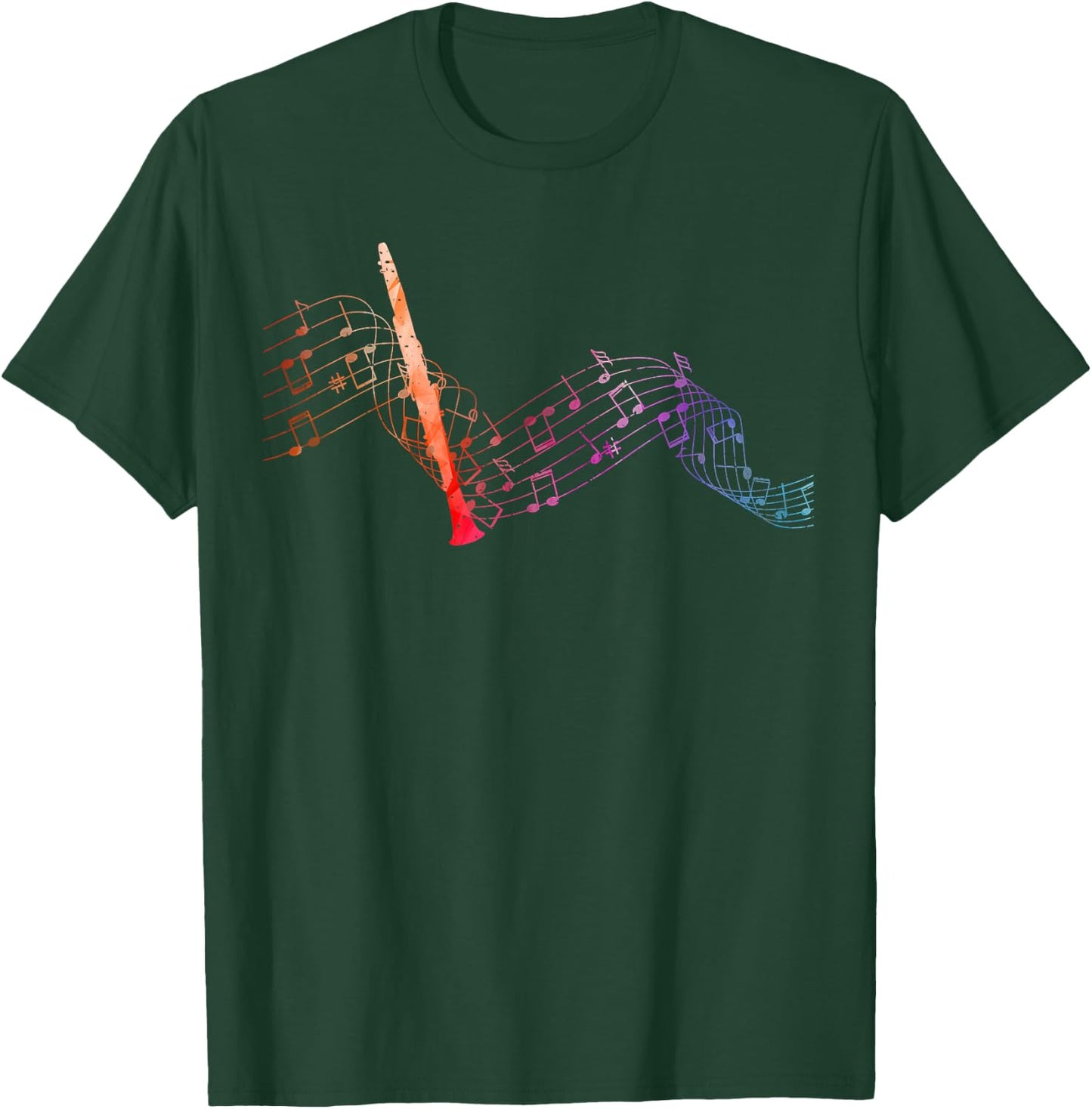 Colourful Clarinet Sheet Music with Clarinet T-Shirt - T-Shirt | Forest
