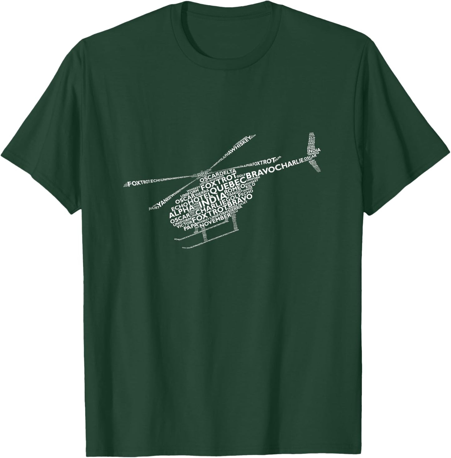 Aviation Phonetic Alphabet Helicopter Pilot T-Shirt - T-Shirt | Forest