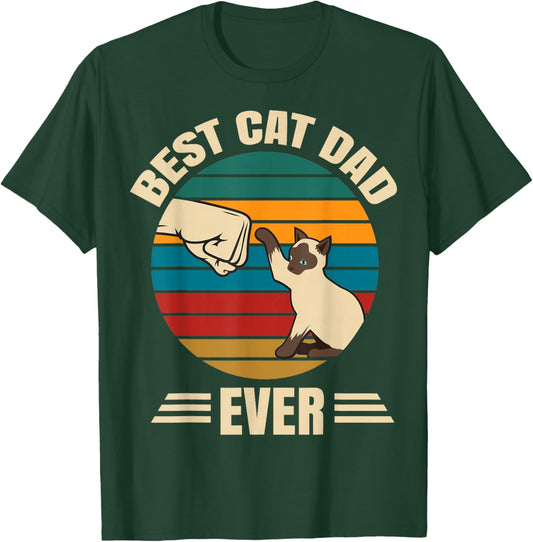 Best Cat Dad Ever with Siamese Cat - Funny Cute T-Shirt - T-Shirt | Forest