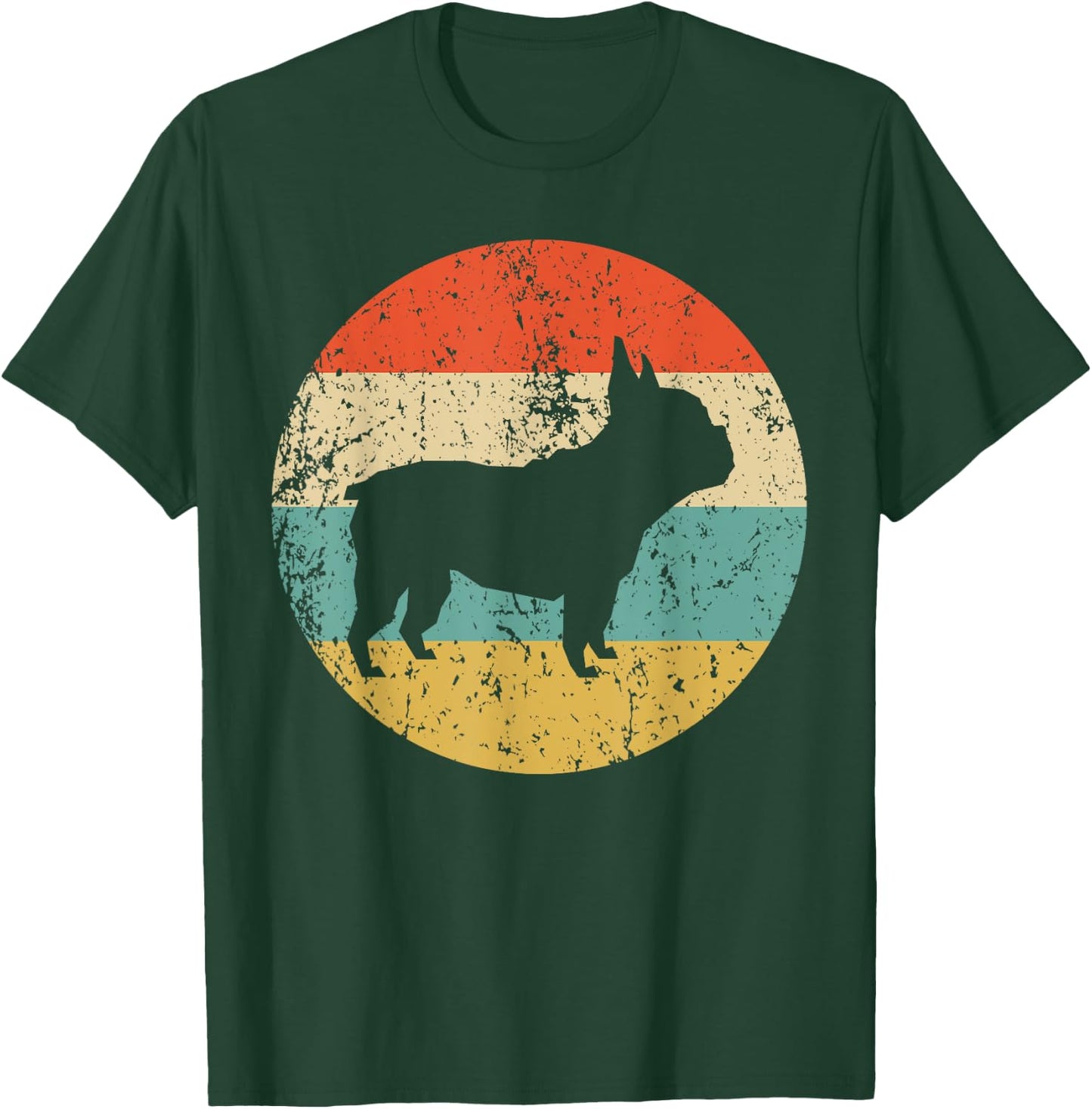 Vintage Retro Style French Bulldog Retro French Bulldog Dog T-Shirt - T-Shirt | Forest
