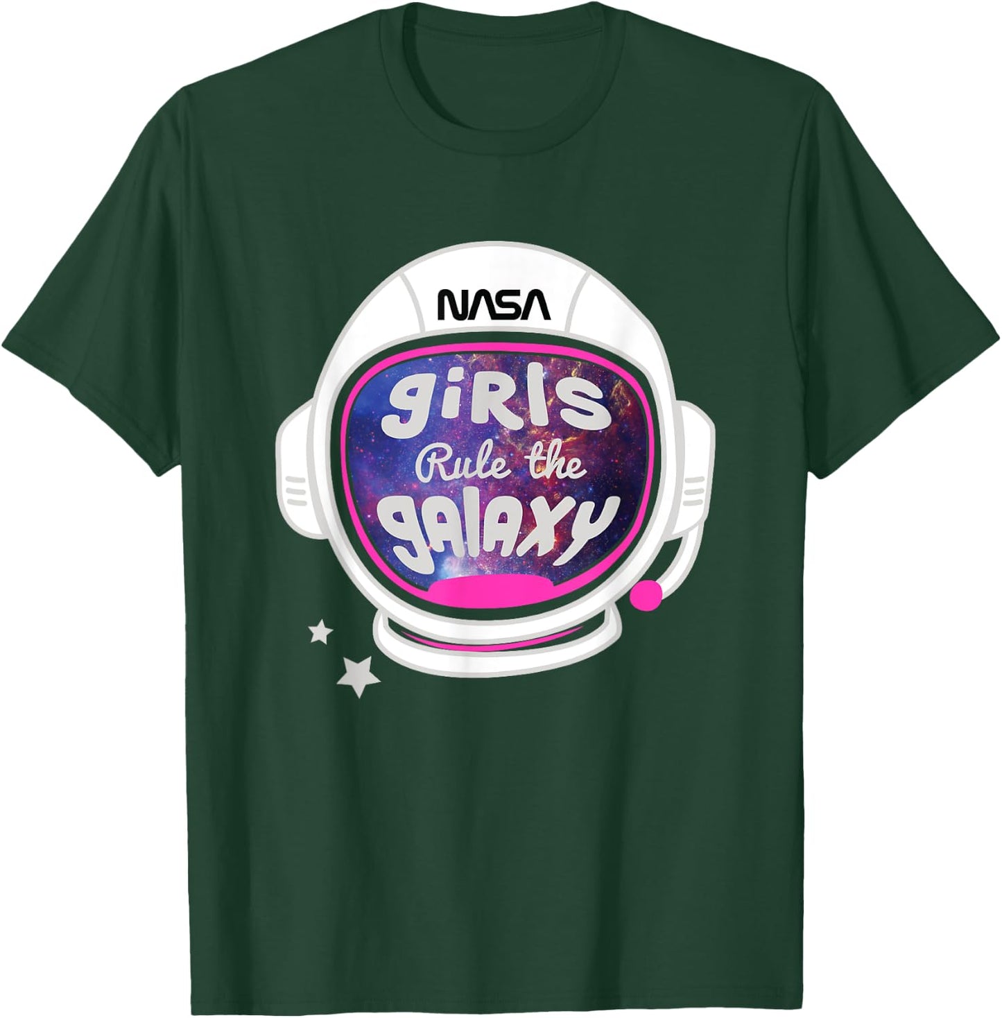 NASA Cute Helmet Girls Rule The Galaxy Big Chest Poster V2 T-Shirt - T-Shirt | Forest