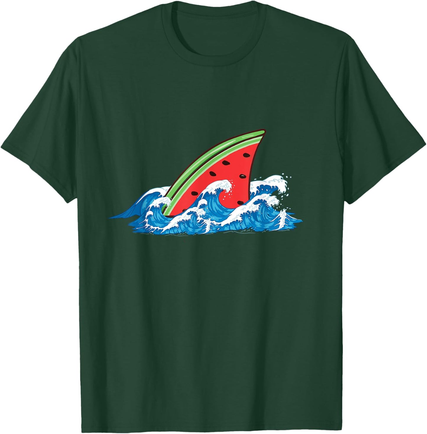 Shark Watermelon Cute Shark For Boys And Girls T-Shirt - T-Shirt | Forest