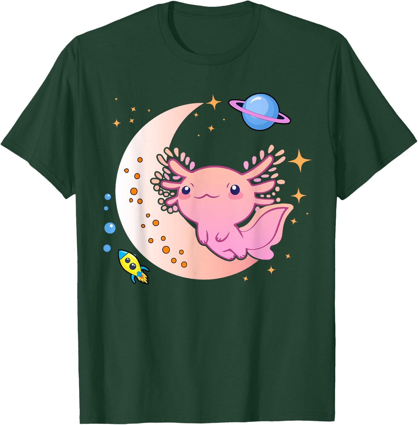Cute Space Axolotl-Shirt Kids Teen Girl Kawaii Pastel Goth T-Shirt - T-Shirt | Forest