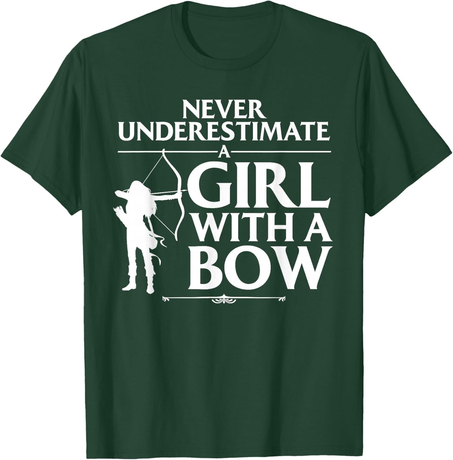 Funny Archery Design for Girls Women Bowhunter Archery Fans Small T-Shirt - T-Shirt | Forest
