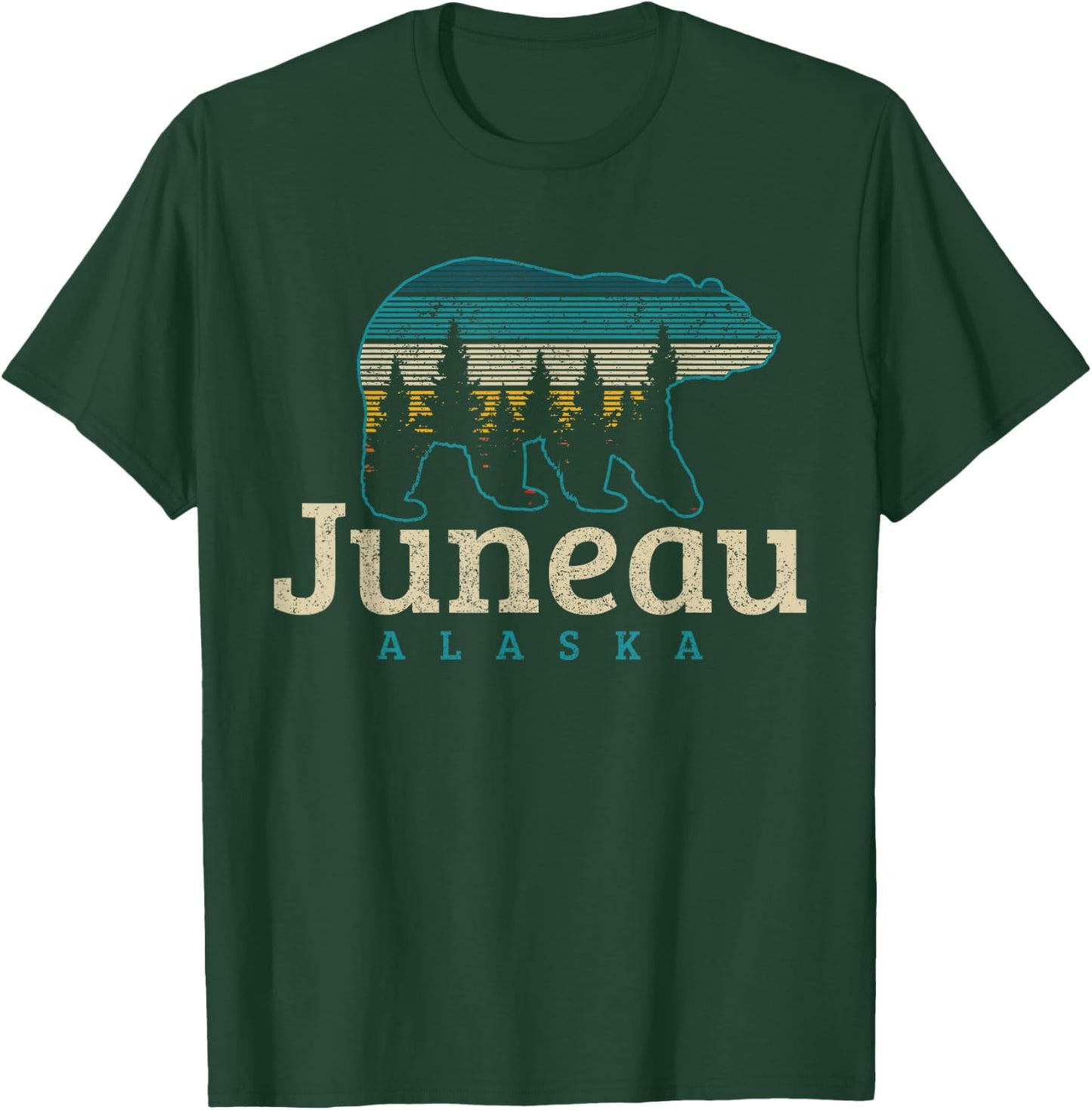 Juneau Alaska Vintage Souvenir T-Shirt - T-Shirt | Forest