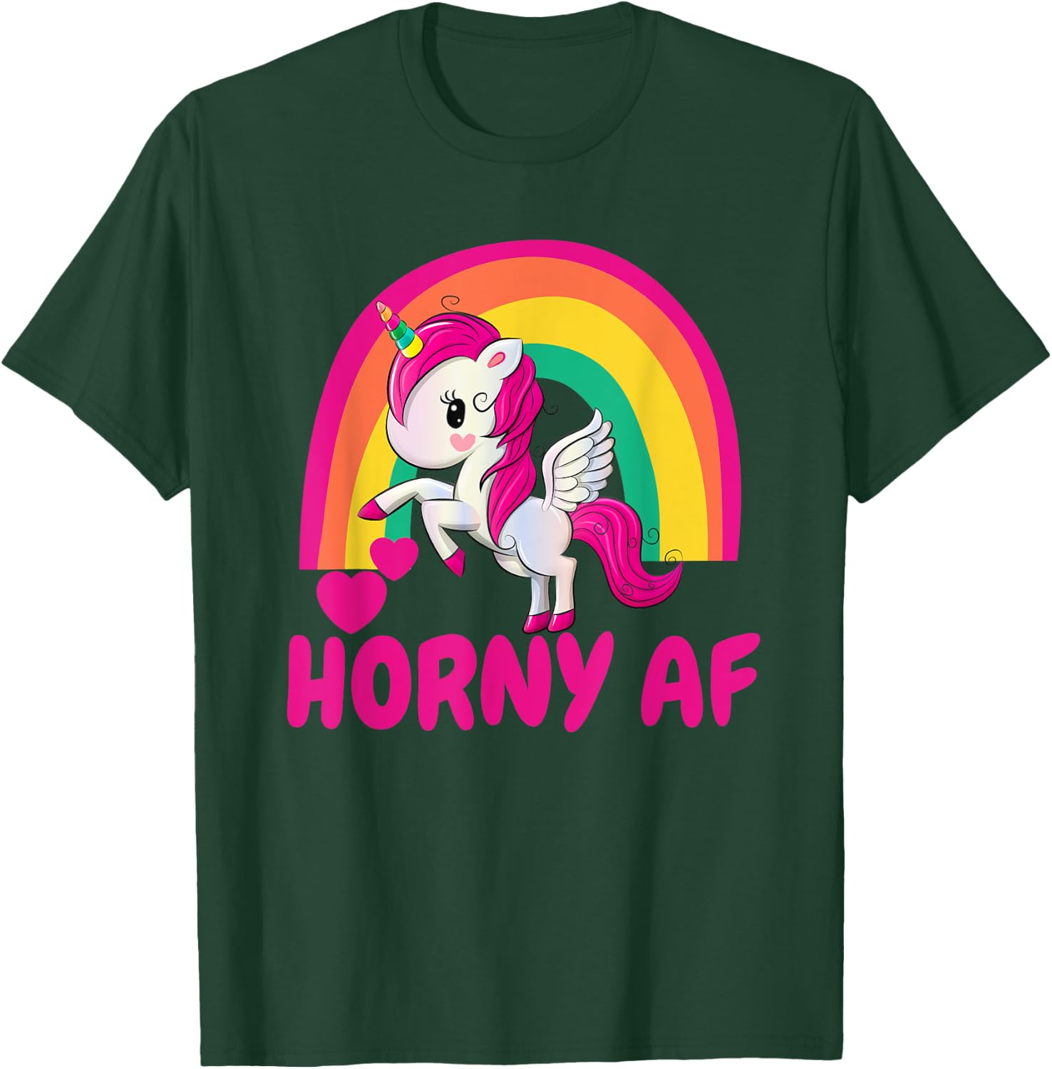 Horny AF Pink Unicorn T-Shirt - T-Shirt | Forest